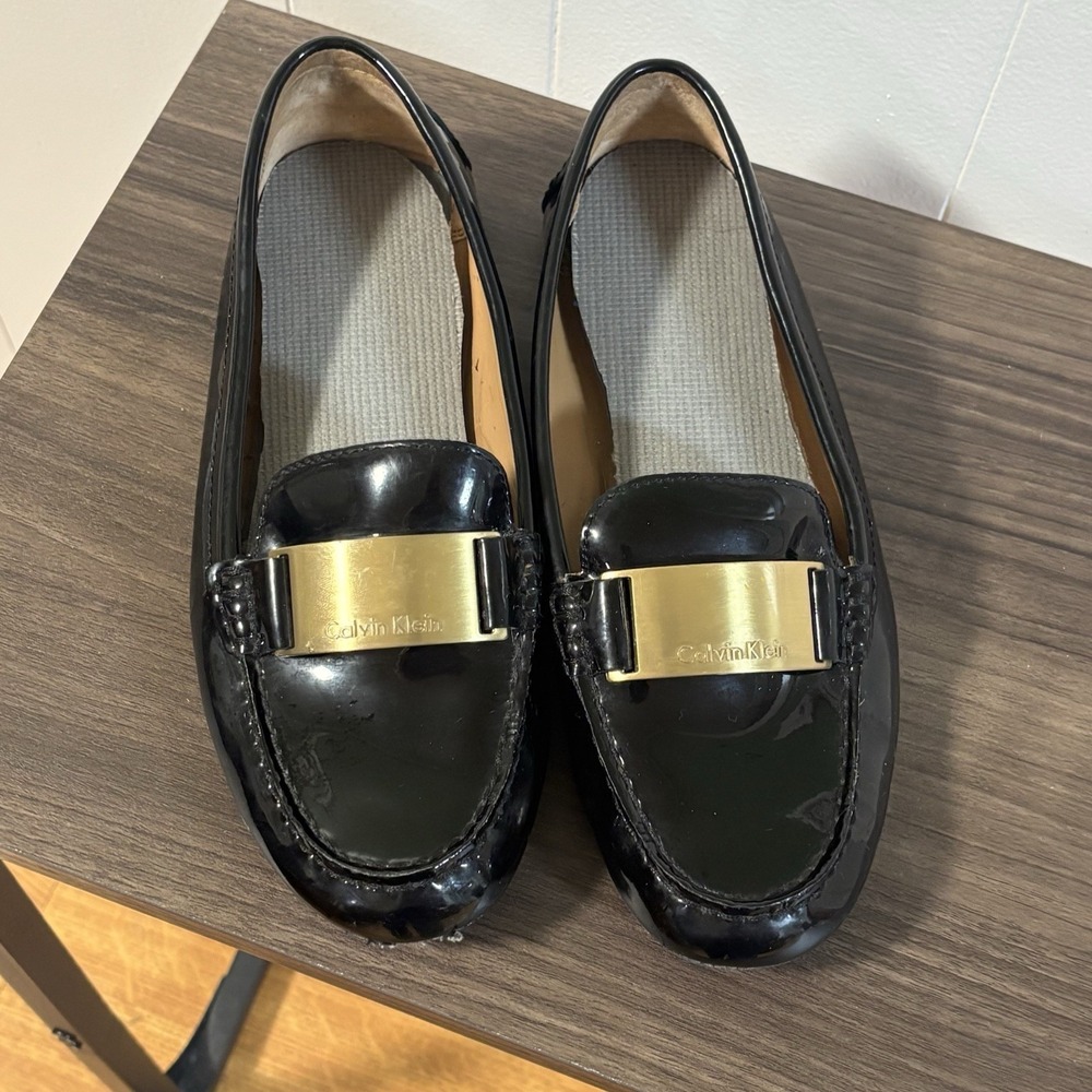 Calvin Klein Patton Leather Loafers Slip On 9.5 Women's